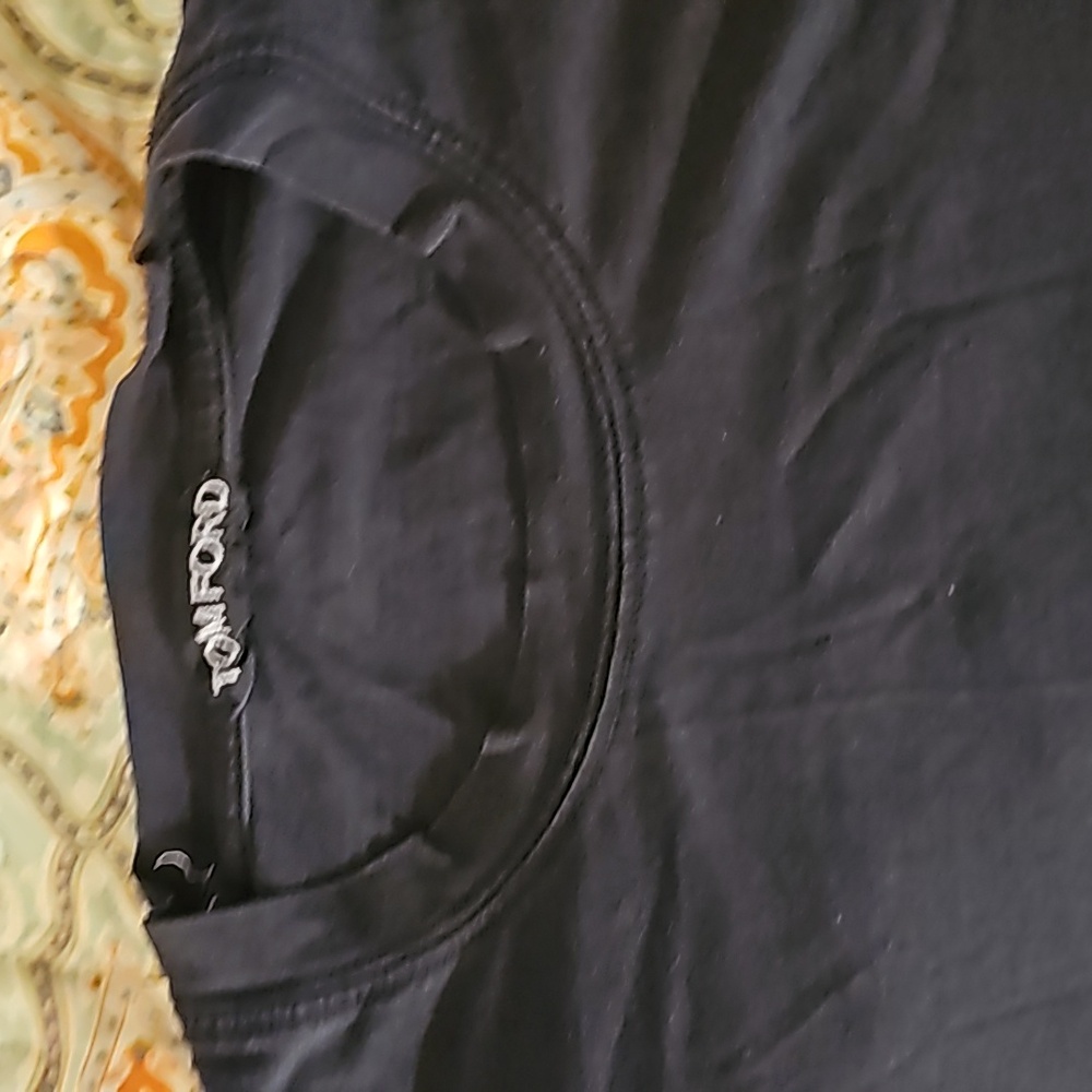Tom Ford Men Black Lyocell Blend T-Shirt